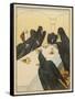 The Seven Ravens (Seven Brothers Transformed by a Wicked Spell) Sit at the Dinner Table-Willy Planck-Framed Stretched Canvas