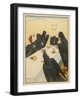 The Seven Ravens (Seven Brothers Transformed by a Wicked Spell) Sit at the Dinner Table-Willy Planck-Framed Art Print