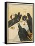 The Seven Ravens (Seven Brothers Transformed by a Wicked Spell) Sit at the Dinner Table-Willy Planck-Framed Stretched Canvas