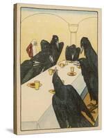 The Seven Ravens (Seven Brothers Transformed by a Wicked Spell) Sit at the Dinner Table-Willy Planck-Stretched Canvas