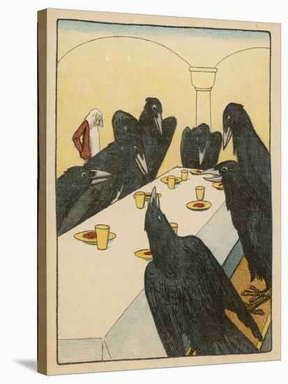 The Seven Ravens (Seven Brothers Transformed by a Wicked Spell) Sit at the Dinner Table-Willy Planck-Stretched Canvas