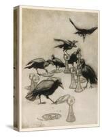 The Seven Ravens-Arthur Rackham-Stretched Canvas