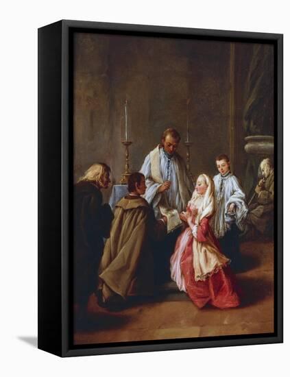 The Seven Sacraments: Marriage, before 1755-57-Pietro Longhi-Framed Stretched Canvas