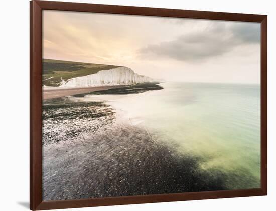 The Seven Sisters chalk cliffs, South Downs National Park, East Sussex, England, United Kingdom-Matthew Williams-Ellis-Framed Photographic Print