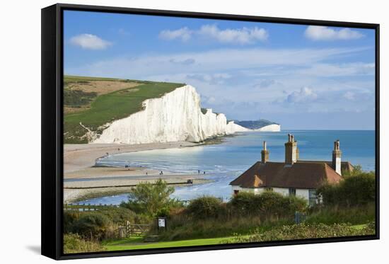 The Seven Sisters Cliffs-Neale Clark-Framed Stretched Canvas