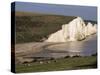 The Seven Sisters, East Sussex, England, United Kingdom-Jean Brooks-Stretched Canvas