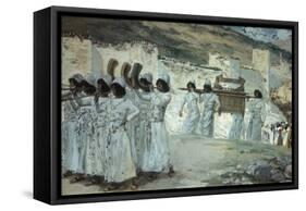 The Seven Trumpets of Jericho-James Tissot-Framed Stretched Canvas