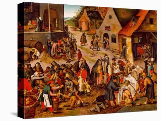 The Seven Works of Mercy, Between 1616 and 1638-Pieter Brueghel the Younger-Stretched Canvas