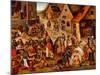 The Seven Works of Mercy, Between 1616 and 1638-Pieter Brueghel the Younger-Mounted Giclee Print