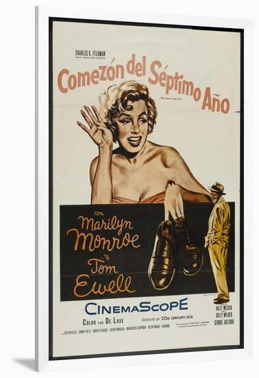The Seven Year Itch, Argentine Movie Poster, 1955-null-Framed Art Print