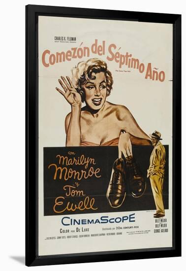 The Seven Year Itch, Argentine Movie Poster, 1955-null-Framed Art Print