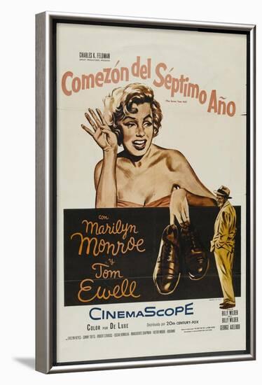 The Seven Year Itch, Argentine Movie Poster, 1955-null-Framed Art Print