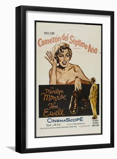 The Seven Year Itch, Argentine Movie Poster, 1955-null-Framed Art Print