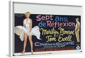 The Seven Year Itch, Belgian Movie Poster, 1955-null-Framed Art Print