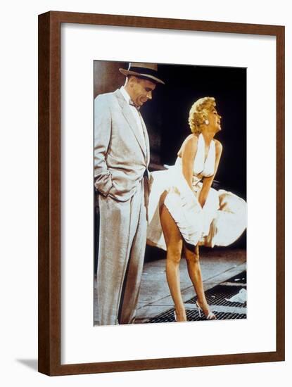 The Seven Year Itch by Billy Wilder with Tom Ewell, Marilyn Monroe, 1955-null-Framed Photo