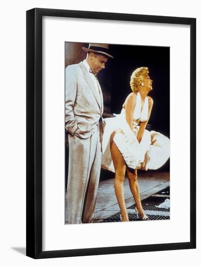 The Seven Year Itch by Billy Wilder with Tom Ewell, Marilyn Monroe, 1955-null-Framed Photo