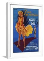 The Seven Year Itch, French Movie Poster, 1955-null-Framed Art Print