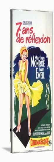 The Seven Year Itch, French Movie Poster, 1955-null-Stretched Canvas