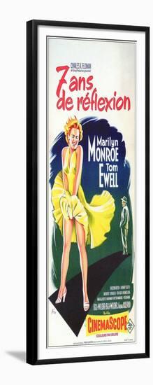 The Seven Year Itch, French Movie Poster, 1955-null-Framed Art Print