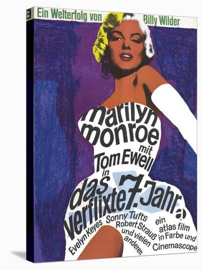 The Seven Year Itch, German Movie Poster, 1955-null-Stretched Canvas