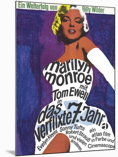 The Seven Year Itch, German Movie Poster, 1955-null-Mounted Art Print