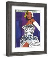 The Seven Year Itch, German Movie Poster, 1955-null-Framed Art Print