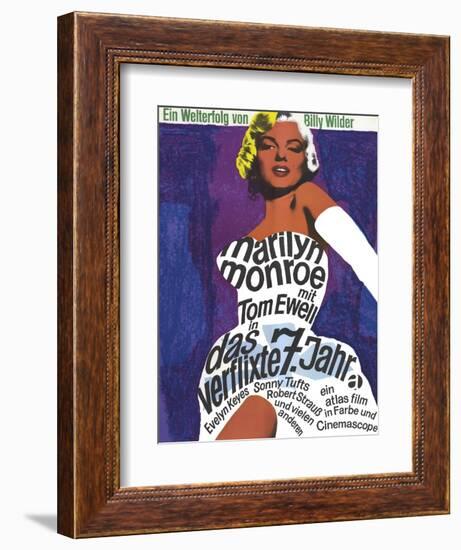 The Seven Year Itch, German Movie Poster, 1955-null-Framed Art Print