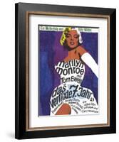 The Seven Year Itch, German Movie Poster, 1955-null-Framed Art Print