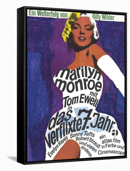 The Seven Year Itch, German Movie Poster, 1955-null-Framed Stretched Canvas