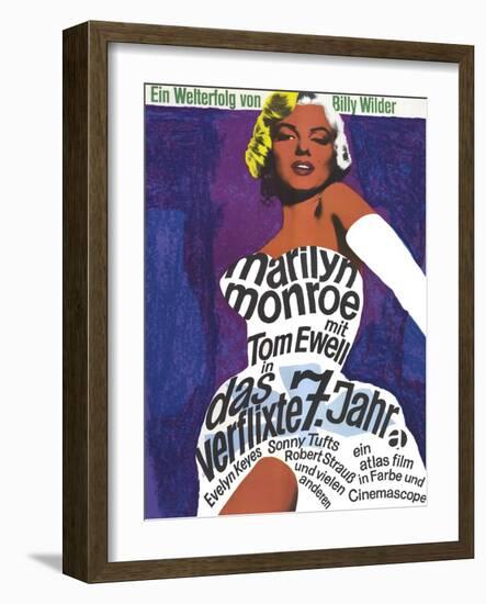 The Seven Year Itch, German Movie Poster, 1955-null-Framed Art Print