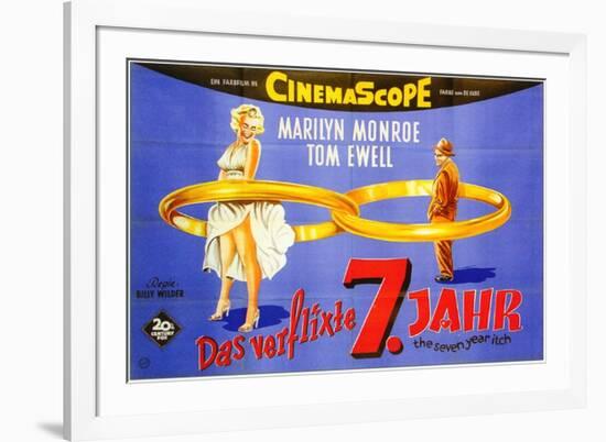 The Seven Year Itch, German Movie Poster, 1955-null-Framed Art Print