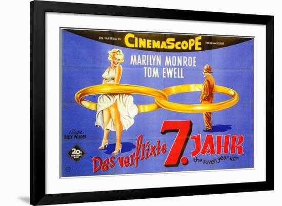 The Seven Year Itch, German Movie Poster, 1955-null-Framed Art Print