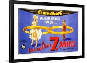 The Seven Year Itch, German Movie Poster, 1955-null-Framed Art Print