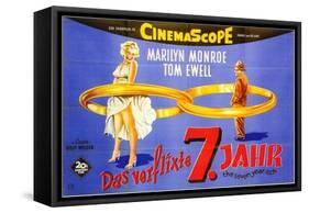 The Seven Year Itch, German Movie Poster, 1955-null-Framed Stretched Canvas