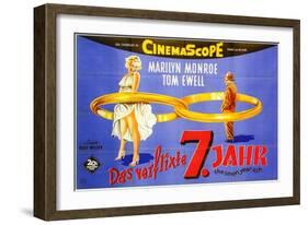 The Seven Year Itch, German Movie Poster, 1955-null-Framed Art Print