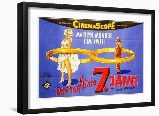 The Seven Year Itch, German Movie Poster, 1955-null-Framed Art Print