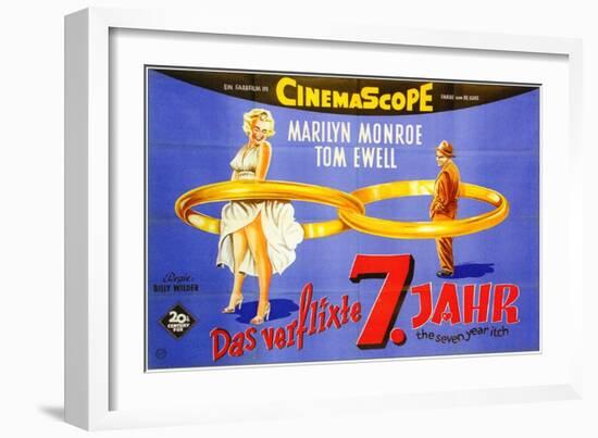 The Seven Year Itch, German Movie Poster, 1955-null-Framed Art Print