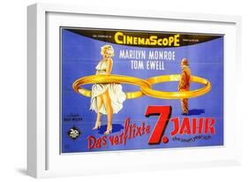 The Seven Year Itch, German Movie Poster, 1955-null-Framed Art Print