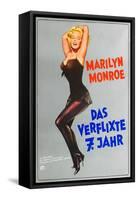 The Seven Year Itch, German Movie Poster, 1955-null-Framed Stretched Canvas