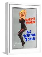 The Seven Year Itch, German Movie Poster, 1955-null-Framed Art Print