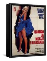 The Seven Year Itch, Italian Movie Poster, 1955-null-Framed Stretched Canvas