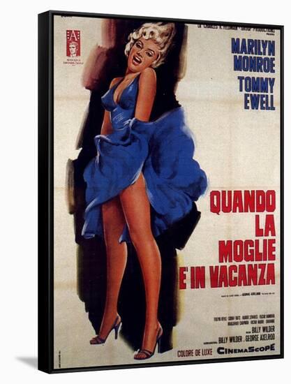 The Seven Year Itch, Italian Movie Poster, 1955-null-Framed Stretched Canvas