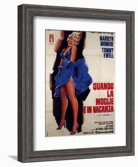 The Seven Year Itch, Italian Movie Poster, 1955-null-Framed Art Print