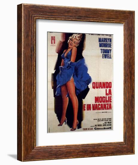 The Seven Year Itch, Italian Movie Poster, 1955-null-Framed Art Print