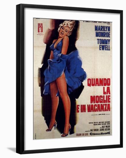 The Seven Year Itch, Italian Movie Poster, 1955-null-Framed Art Print