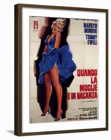 The Seven Year Itch, Italian Movie Poster, 1955-null-Framed Art Print