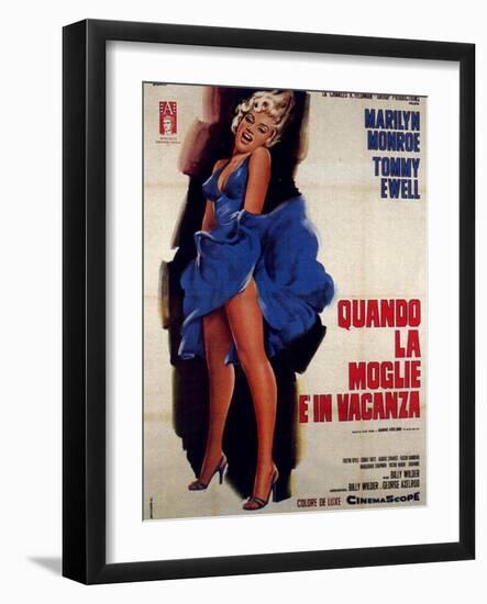 The Seven Year Itch, Italian Movie Poster, 1955-null-Framed Art Print