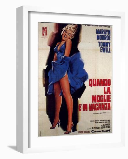 The Seven Year Itch, Italian Movie Poster, 1955-null-Framed Art Print