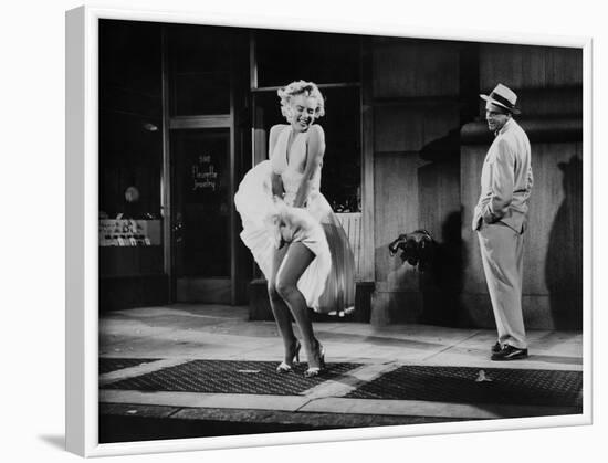 The Seven Year Itch, Marilyn Monroe, Tom Ewell, 1955-null-Framed Photo