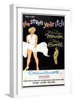 The Seven Year Itch, US Poster Art, Marilyn Monroe, Tom Ewell, 1955-null-Framed Art Print